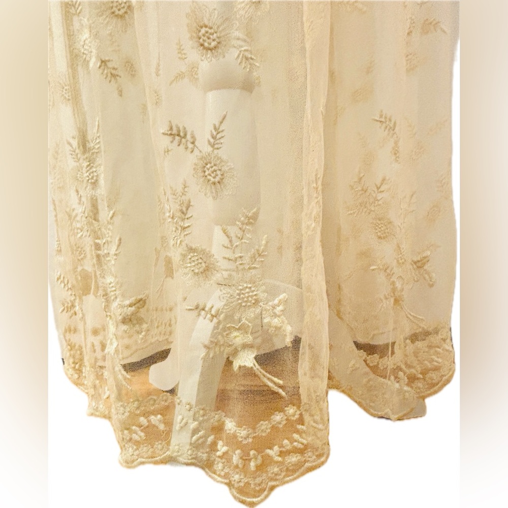 Love 21 Wheat-colored Miniskirt with Sheer Overlay - Picture 5 of 8